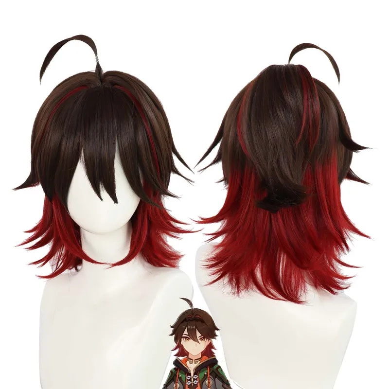 Le Cool Men Genshin Impact GaM - Anime Cosplay Red Hair recension och pris