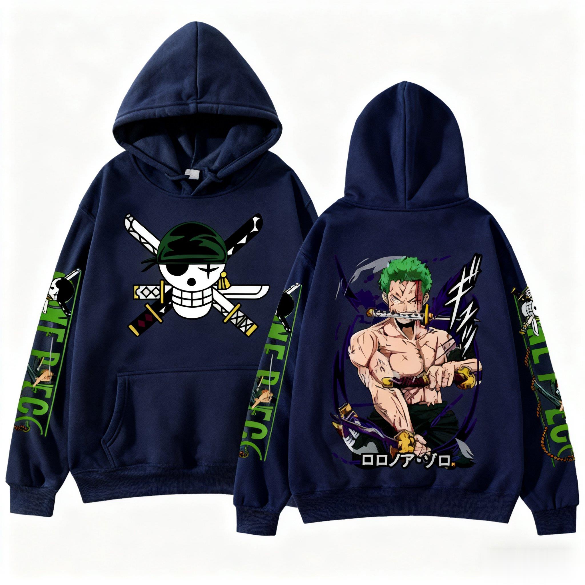 One Piece Zoro Anime Hoodie Sw - Anime Cosplay Shop recension och pris